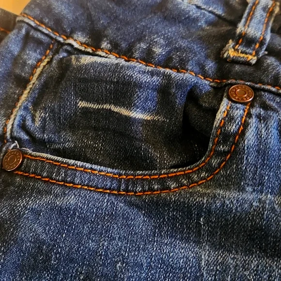 Vintage Y2K Refuge Dark Blue Distressed Skinny Jeans Women's Size 2 - Picture 5 of 16